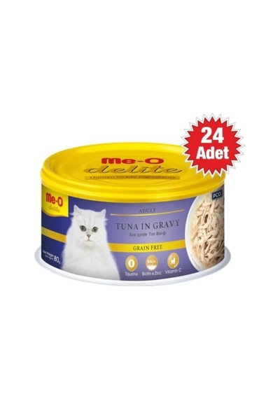 Me-O Delite Ton Balıklı Tahılsız Yetişkin Kedi Konservesi 24 x 80 G