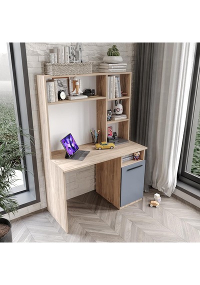 Afilli Izmir Cocuk Odası Takımı 4 Parça Tamamı Mdf Antrasit Flora Renk