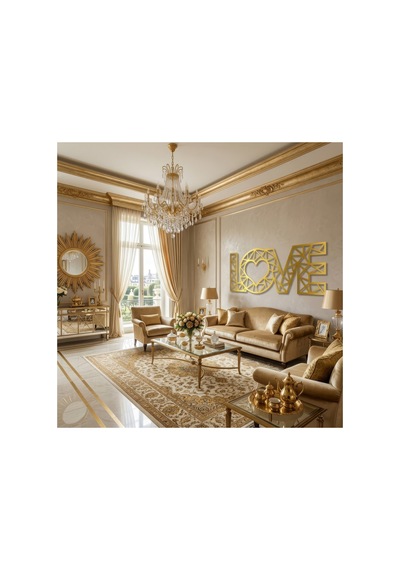 Love Yazı Metal Duvar Tablosu - Metal Duvar Sanatı - Krom - 20 X 50 Cm