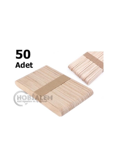 50 Adet. Dil Çubuğu. Ahşap Dondurma Çubuğu. Geniş Doktor Çubuğu. N11.3149