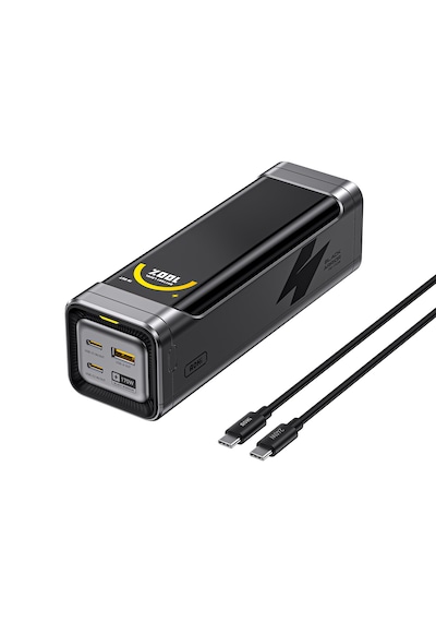 Aohi The Black Warrior 25.200 Mah 170w Pd3.0 Powerbank, Akıllı Dijital Göstergelitaşınabilir Hızlı Şarj Cihazı, Siyah