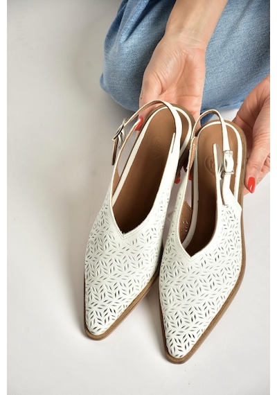 Fox Shoes Y654300403 Beyaz Hakiki Deri Süet Klın Topuklu Kadın Ayakkabı Beyaz