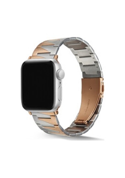Apple Watch Uyumlu  38mm Krd-48 Metal Kordon - Gümüş-rosegold