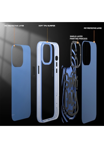 Youngkit Apple Uyumlu iPhone 14 Pro Kılıf Mutlu Mod Figürlü YoungKit Happy Mood Serisi Kapak YOUNGKİT-TA85952