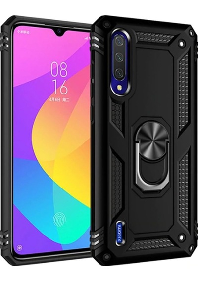 Xiaomi Mi A3 Kılıf Zore Vega Kapak Siyah