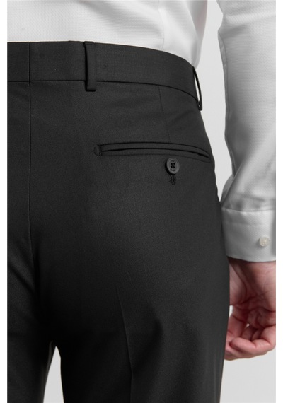 İmza Siyah Gabardin Yan Cep Açık Paça Basic Slim Fit Esnek Classic Pantolon 1003255013