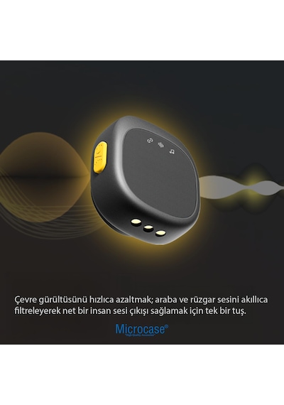 Microcase Kablosuz Çiftli Yaka Mikrofonu Seti - Şarj Kutulu Type-c Ve Lightning Uyumlu Gürültü Engelleyici Vlog Mikrofonu-al5819
