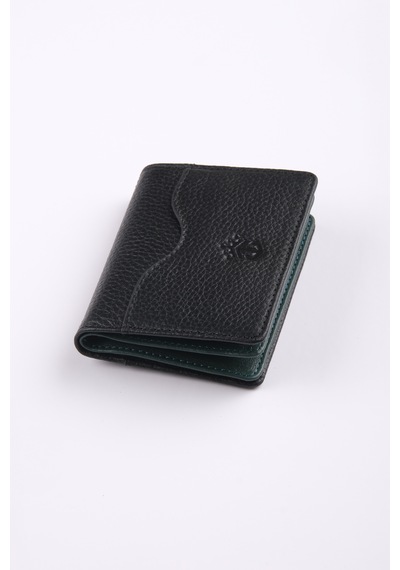 Ancora Leather Hakiki Deri Kartlık-26207 Siyah - Yeşil