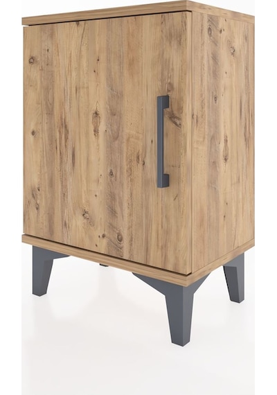 Arges Komodin 2 Raflı Tek Kapaklı 44x30x64 Çam-çam Atlas Çam