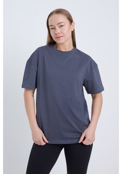Velvoria Unisex Oversize Basic Antrasit T-shirt