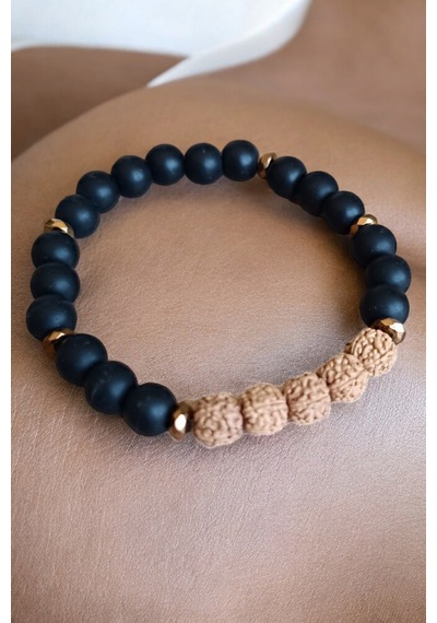 Rudraksha Bileklik Mat Oniks Taşı Bileklik Orijinal Gerçek Doğal Taş Erkek Bileklik Kadın Bileklik Rudraksha Bileklik Rudraksha Bileklik