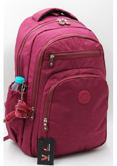 Suya Dayanıklı Krinkıl Kumaş Bordo Unisex Okul Çantası 18