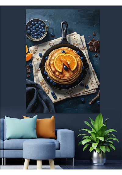 Ahşap Tablo Meyveli Waffle Tavası