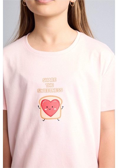 Defacto Regular Fıt 2li Pijama Şort Tişört Takımı Kız Çocuk H5509a826smpn256 Pembe-pn256