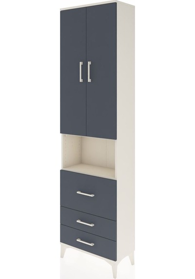 Arges Dolap 3 Raflı 3 Çekmeceli Tek Askılı 60x30x221 Aytaşı-antrasit Aytası