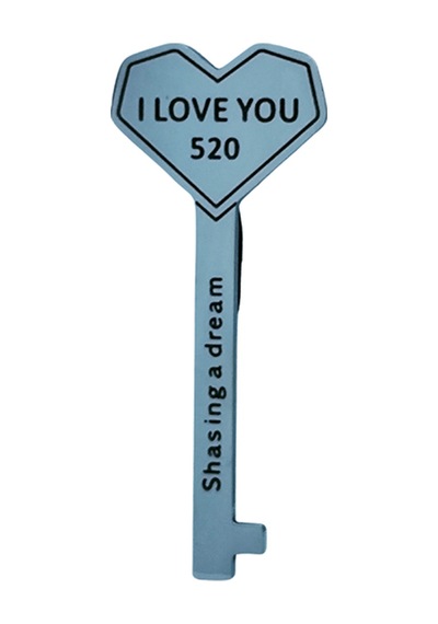 Kalp Anahtar Tasarım I Love You 520 Broş Gri