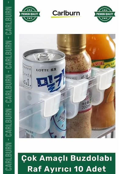 Mutfak Kiler Organizer Dayanıklı Düzenleyici Set Çok Amaçlı Buzdolabı Raf Ayırıcı 10 Adet Çok Renkli