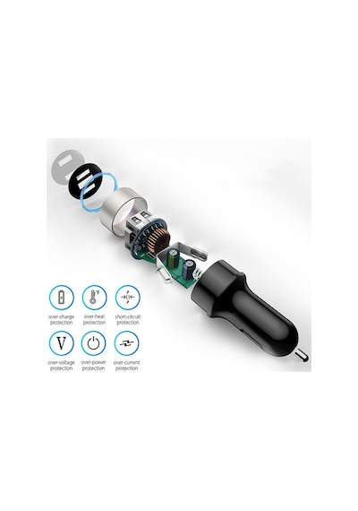 Tüm Araçlara Uyumlu Çift Usb Girişli Çakmaklık Şarj Cihazı