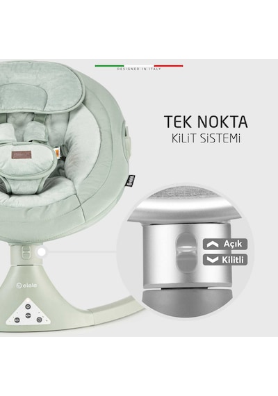 Elele Dormire 2 Elektrikli Otomatik Sallanan Kademeli Ana Kucağı Yeşil