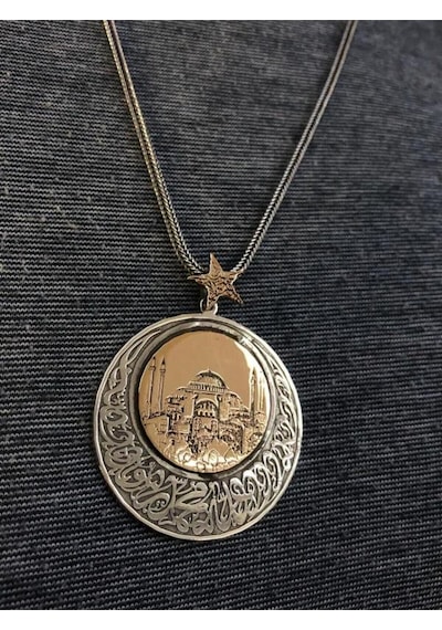 Vog Ay Yıldız Kelime-i Tevhid V Ayasofya Camii 925 Gümüş Sevgiliye Eşe Hediye Kolye