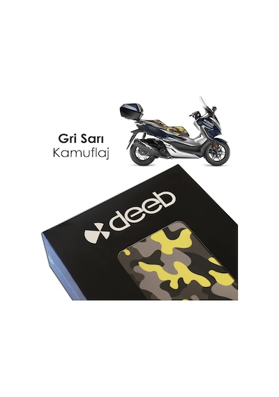 Honda Forza 250 Kamuflaj Sele Kılıfı Örtüsü Gri Sarı