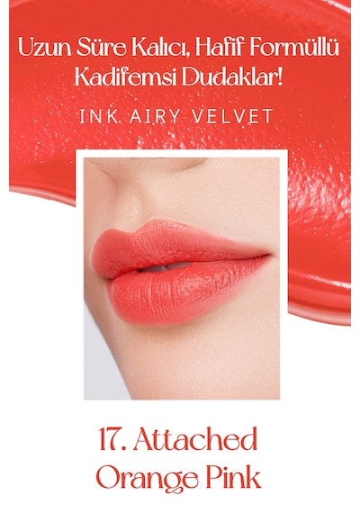 Peripera Ink Airy Velvet Ruj 17 Attached Orange Pink