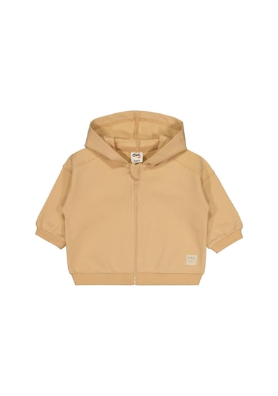Civil Baby Civil Basic Timeless Kapüşonlu 6-18 Ay Hırka Sütlü Kahve