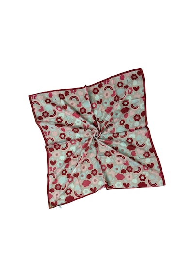 Mim Eşarp Valino Soft Pamuk Çocuk Desenli Eşarp 70x70 Cm Bordo - Çiçek