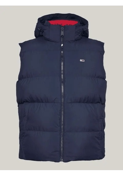 Tommy Jeans Tommy Hilfiger Erkek Kapşonlu Fermuarlı Lacivert Yelek Mavi