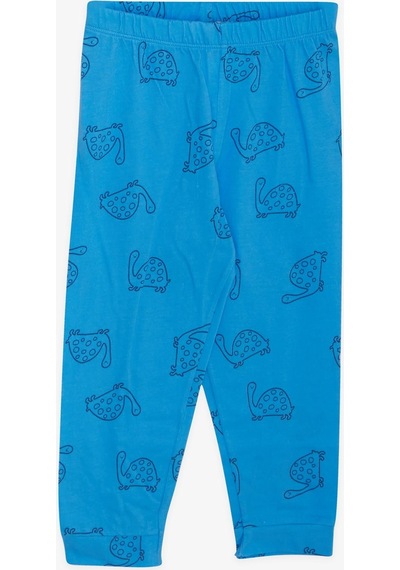Macawi Breeze Erkek Çocuk Pijama Takımı Kaplumbağa Desenli 1.5-5 Yaş, Mavi-mavi Mavi