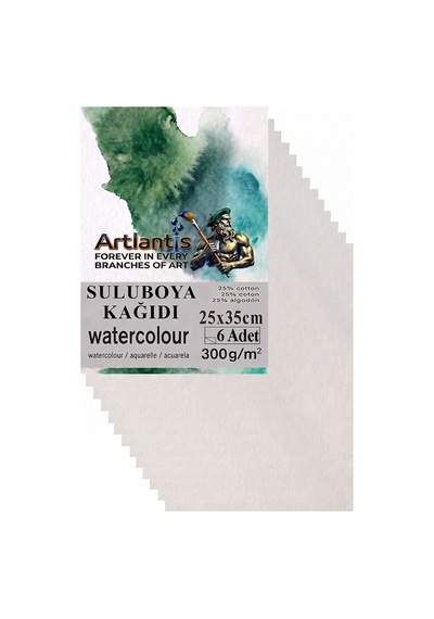 Sulu Boya Kağıdı 25x35cm 6 Adet Grenli Dokulu Krem Renkli Suluboya Kağıdı Profesyonel Dayanıklı Ve Özel Dokulu Tabaka