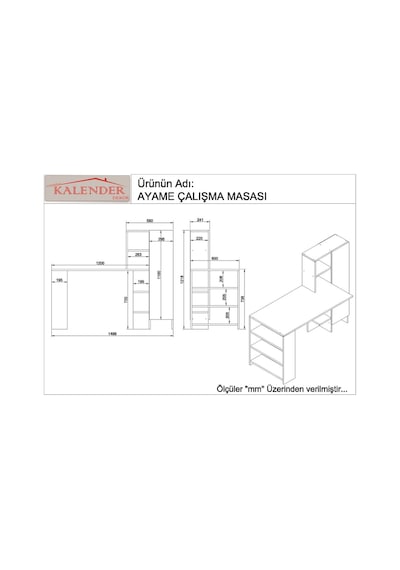 Kalenderdekor1 Kalender Dekor Ayame Çalışma Masası Aym04 Meşe