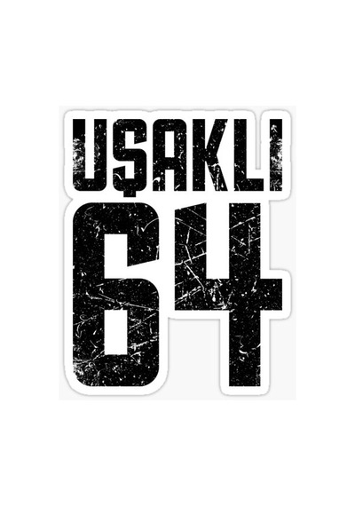64 UŞAK Sticker Yapıştırma Oto Etiket 17cm