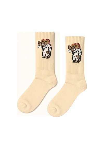 Carnaval Socks Kuşlu Bear Desenli Tenis Çorap Çok Renkli