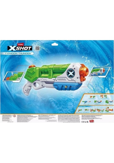 X-shot Su Tabancası Typhoon Thunder 3'lü Paket, 9 Metre Menzil Nerf, Oyuncak Tabanca Beyaz