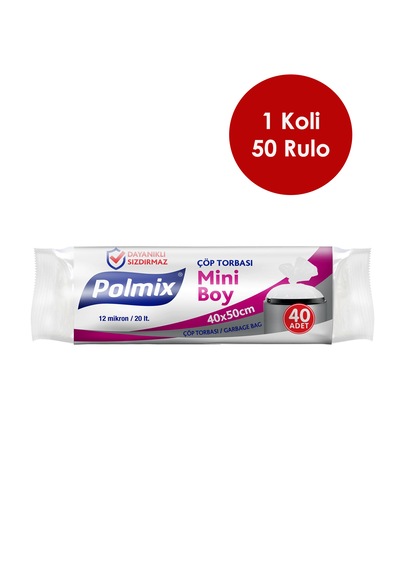 50 Adet Mini Boy Şeffaf 40 X 50 Cm Çöp Torbası - P101