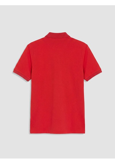 Lcwaıkıkı Classic Kırmızı Polo Yaka Türkiye Baskılı Erkek Tişört