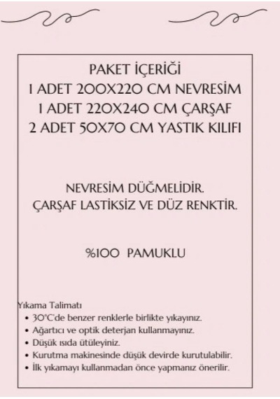 Biçomi Çift Kişilik Ranforce Nevresim Takımı %100 Pamuklu Şimal Mavi