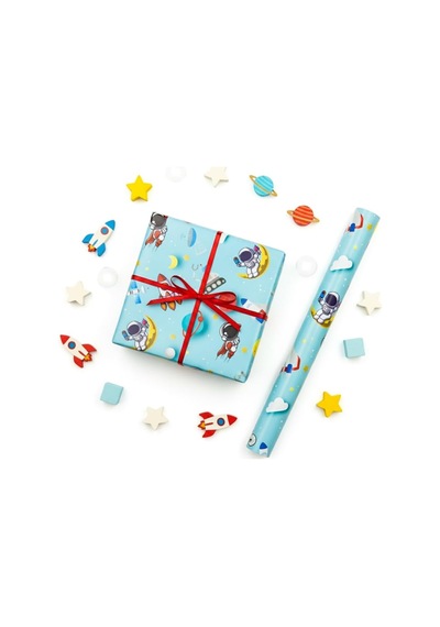 70x100 Cm Çocuklara Özel Premium Hediye Paketleme Kağıdı 2'li Set / Eğlenceli Tema, Kalın, Kolay Sarılır, Özel 1
