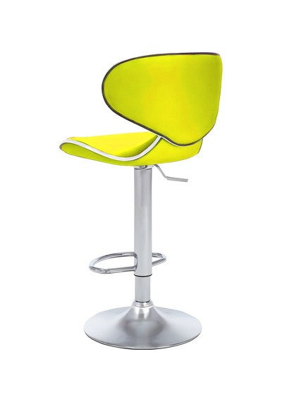 Bürocci Zen Bar Taburesi - Sarı Modern Deri Metal Ataklı Yüksek Tezgah Sandalyesi - 9549s0512 Sarı