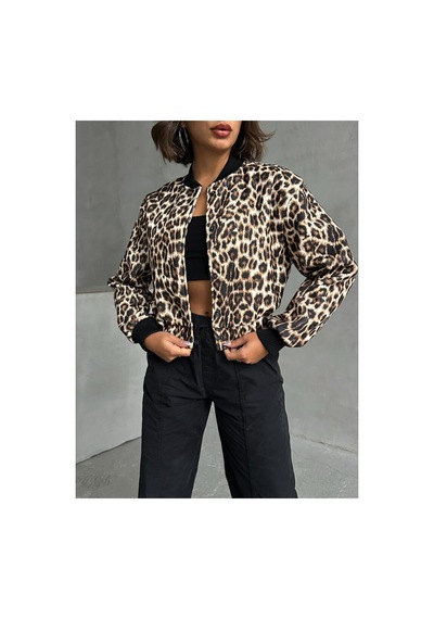Verymoda Leopar Desenli Kaşe Mont F1827 Taş Leopar