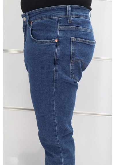 Denim Cartel Dmctekstil Erkek Yüksek Bel Rahat Kesimli Boru Paça Jean Pantolon Mavi