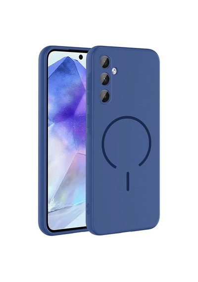 Zore Galaxy A35 Kılıf M-safe Şarj Özellikli Nvth Meta Kapak - Lacivert
