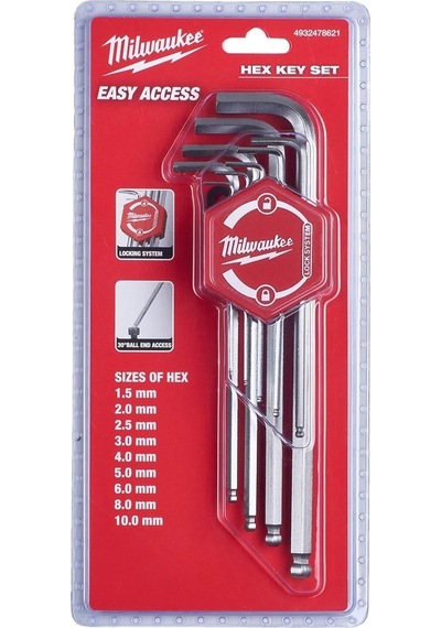 Milwaukee Alyan Seti Alyan Anahtar Seti Allen Set  Premium Alyan Üst Düzey 1.5-10 Mm 9 Parça