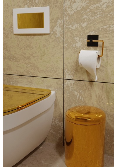 Buççin Online Mağaza Gold Paslanmaz Çelik Wc Kağıtlık 7 Tuvalet Kağıdı Askısı Yapışkanlı Tasarım Metal Altın Çok Renkli