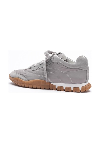 Mubiano Kadın Hakiki Süet Bağcıklı Krep Tabanlı Anorak Detaylı Sneaker Gri Minu Gri