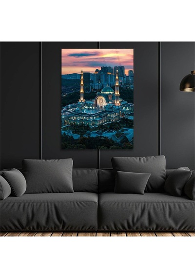 Gerçek Cama Baskı Dikey Dini Temalı Cam Tablo 260 Tekli D234