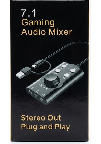 7.1 Gaming Audio Mixer Harici Ses Kartı Usb Type-c Tak Çalıştır Oyuncu Mikseri