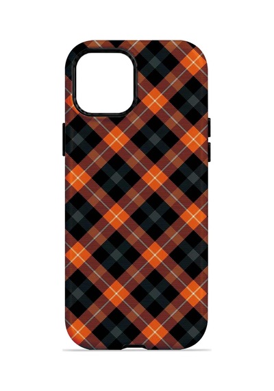 Velvoria Valestra Pumpkin Plaid Apple iPhone Uyumlu 14 Darbe Korumalı Kılıf Valestra Select - Pumpkin Plaid