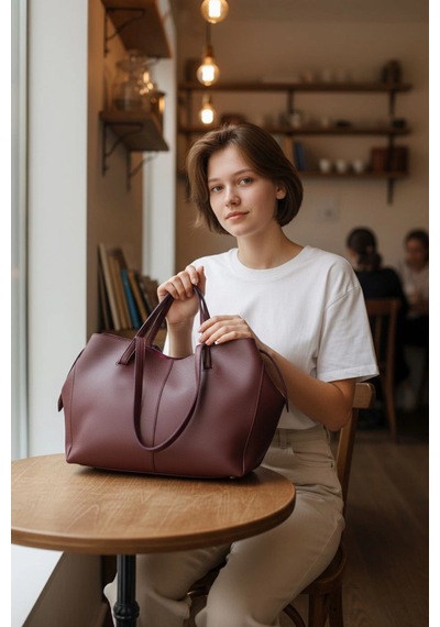 Glemix Sunday Bordo Shopper Pinterest Kadın Kol Ve Omuz Çantası Bordo
